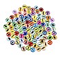 Printed Transparent Glass Cabochons, Half Round with Eye Pattern