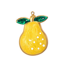 304 нержавеющей стальной эмали подвески, грушевое очарование, реальный 18 k позолоченный, ионное покрытие (ip), долговечный