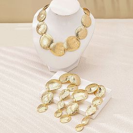 Комплекты украшений из овального сплава в стиле бохо, включают серьги и ожерелья