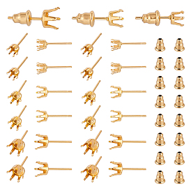60 шт. 3 размер 304 детали серьги-гвоздики из нержавеющей стали, настройки зубчатой серьги, с ушными гайками 60 шт.