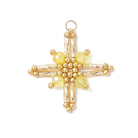 Подвески из стеклянных бусин, подвески-звезды с 304 соединительными кольцами из нержавеющей стали, золотые