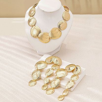 Комплекты украшений из овального сплава в стиле бохо, включают серьги и ожерелья