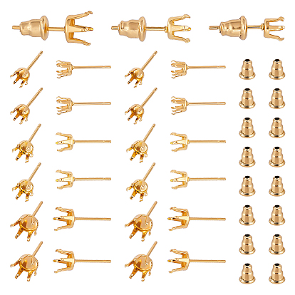 60 шт. 3 размер 304 детали серьги-гвоздики из нержавеющей стали, настройки зубчатой серьги, с ушными гайками 60 шт.