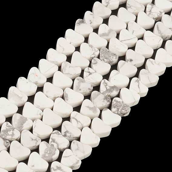 Chapelets de perles howlite naturelles , cœur