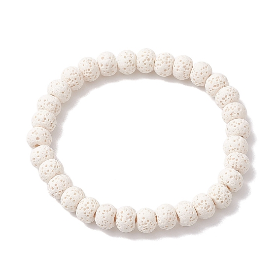 Круглые бусины из натуральной лавы, эластичные браслеты для женщин