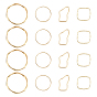 32Pcs 4 Style Alloy Linking Rings, Irregular & Ring & Rhombus