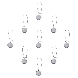 Unicraftale DIY Earring Making, with 304 Stainless Steel Pendant Cabochon Settings & Earring Hooks, Transparent Glass Cabochons