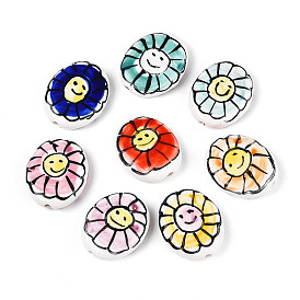 Фарфоровые бусины ручной работы, пастельный фарфор, овальный и цветок