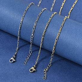 Латунные цепочки Фигаро для женщин, стойки покрытие, без кадмия и без свинца, долговечный