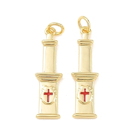 Латунь эмаль подвески, крест прелести, долгоиграющий, стойки покрытие, без свинца и без кадмия, реальный 18 k позолоченный, с целью перехода в кольце