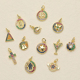 DIY Jewelry Accessories Copper Micro-Inlaid Women's Versatile Jewelry Earrings Bracelet Necklace Pendant Pendant Jewelry