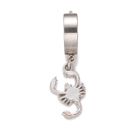 Stainless Steel Scorpion Dangle Hoop Earrings, Hip-hop Punk Jewelry for Men Women