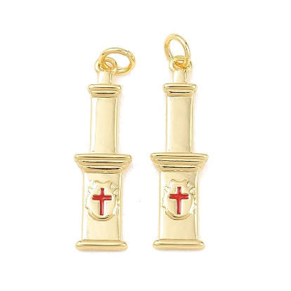 Латунь эмаль подвески, крест прелести, долгоиграющий, стойки покрытие, без свинца и без кадмия, реальный 18 k позолоченный, с целью перехода в кольце