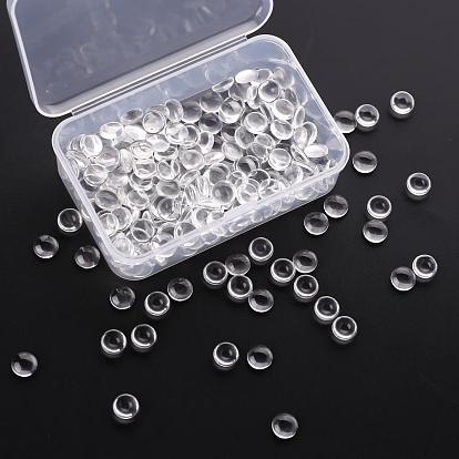200Pcs Transparent Glass Cabochons, Clear Dome Cabochon for Cameo Photo Pendant Jewelry Making