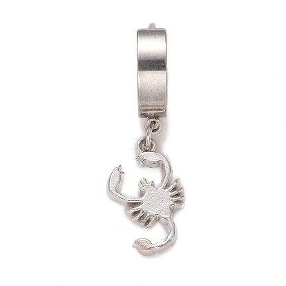 Stainless Steel Scorpion Dangle Hoop Earrings, Hip-hop Punk Jewelry for Men Women