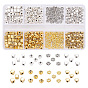 400Pcs 4 Style Tibetan Style Alloy Beads Set, Cube & Heart & Round & Flower