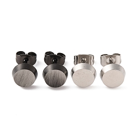 304 Stainless Steel Stud Earrings, Flat Rounds