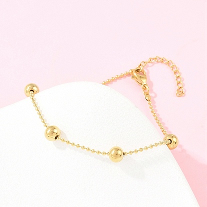 304 браслеты-сателлиты из нержавеющей стали, с 201 стальными бусинами, ионное покрытие (ip)