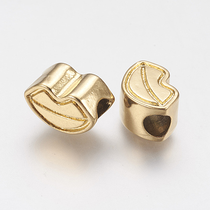 Ионное покрытие (ip) 304 европейские бусины из нержавеющей стали, бусины с большим отверстием, губа