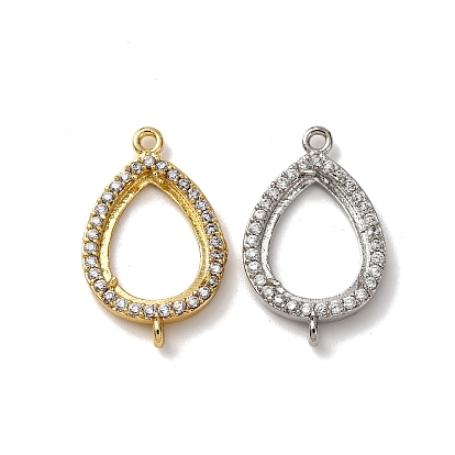 Каплевидные латунные микропаве из прозрачных кубических цирконий с коннектором и оправой из кабошона, настройки лотка для зубцов, долговечный, стойки покрытие, без свинца и без кадмия