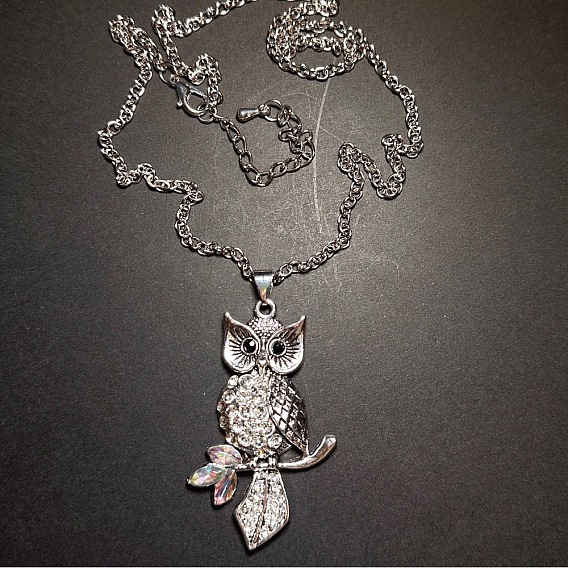 Винтажные подвески в виде совы из сплава с кристаллами и стразами