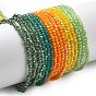 Electroplate Glass Beads Strands, Opaque Solid Color, AB Color Plated, Faceted, Rondelle