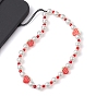 Fruits Polymer Clay & Imitated Pearl & Glass Beaded Mobile Straps, Braided Nylon Thread Mobile Accessories Decoration
