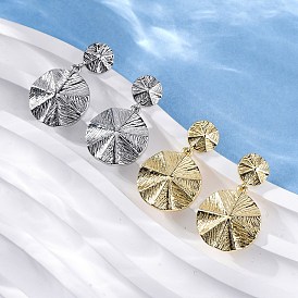 Плоские круглые латунные серьги-гвоздики, без свинца и без кадмия, долговечный, стойки покрытие