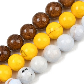 Natural Persian Jade Graduated Beads Strands, Dyed, Smooth Round