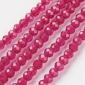 Натуральный кварцевый кристалл, окрашенные, имитация рубин, круглые, граненые