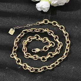 Латунные цепочки с овальными и витыми звеньями для женщин, долговечный, стойки покрытие, без свинца и без кадмия
