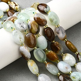 Природные серпантину нитей бисера, с бисером, Плоско-овальные