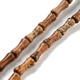 Natural Picture Jasper Beads Strands, Bamboo Joint