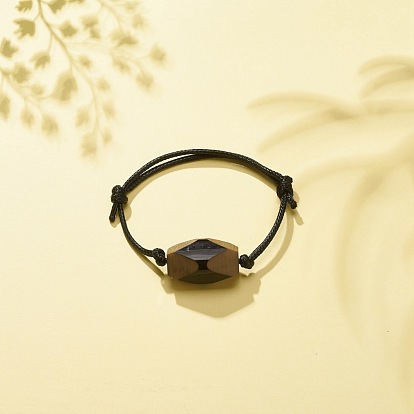Bracelets de perles ovales en acrylique, bracelet réglable cordon polyester pour femme
