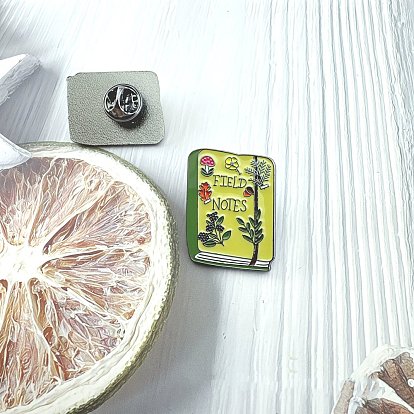 Эмалированный значок в виде блокнота для полевых записей, Значок из сплава для окраски рюкзака, одежды, серебряные