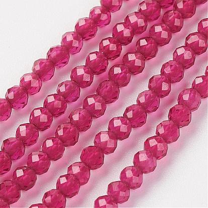 Натуральный кварцевый кристалл, окрашенные, имитация рубин, круглые, граненые