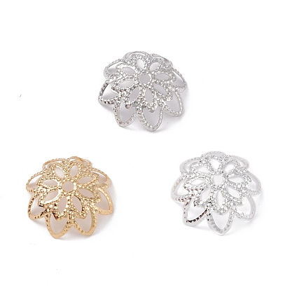 Латунные многолепестковые колпачки для бусинок, долговечный, цветок