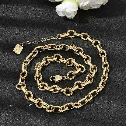 Латунные цепочки с овальными и витыми звеньями для женщин, долговечный, стойки покрытие, без свинца и без кадмия