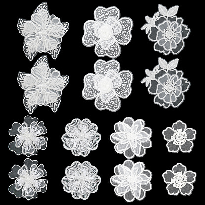 14pcs 7 Stil Spitze Stickerei Nähen Faser Ornamente, diy Kleidungsstück Zubehör, Blume