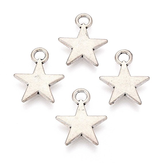 Сплавочные подвески тибетского стиля, без кадмия и без свинца, звезда