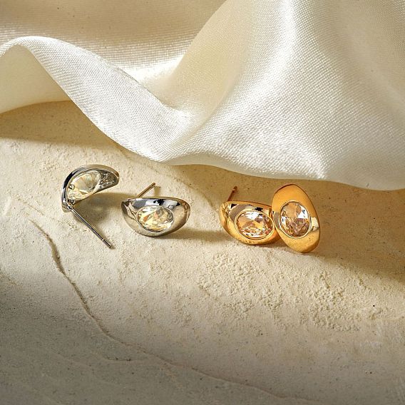 Элегантные модные серьги с геометрическим дизайном и инкрустацией бриллиантами для женщин