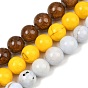 Natural Persian Jade Graduated Beads Strands, Dyed, Smooth Round