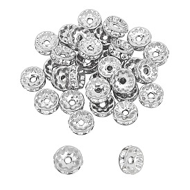 Unicraftale 316 Surgical Stainless Steel Spacer Beads, with Rhinestone, Disc