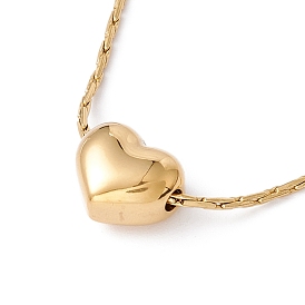 Collar con colgante de corazón con cadenas coreana, chapado de iones (ip) 304 joyas de acero inoxidable para mujer