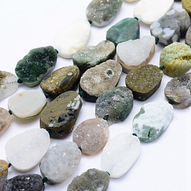 Natural Ocean Agate/Ocean Jasper Beads Strands, Drop