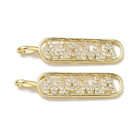 Подвески из латуни с микропаве ко Дню матери и кубическим цирконием, слово мама чары, стойки покрытие, долговечный, без кадмия и без свинца