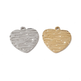 Vacuum Plating 201 Stainless Steel Charms, Textured, Heart Charm