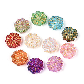 Прозрачные стеклянные бусины для выпечки, цветок, золотой металл обвитыми