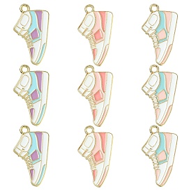 30шт 3 цвета сплава эмали обувь подвески, без кадмия, без никеля и без свинца, золотой свет, кроссовки