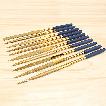 10 набор алмазных напильников из углеродистой стали, Квадратные круглые треугольные напильники для металлических ювелирных изделий, резьба по дереву, шлифовальный инструмент для полировки